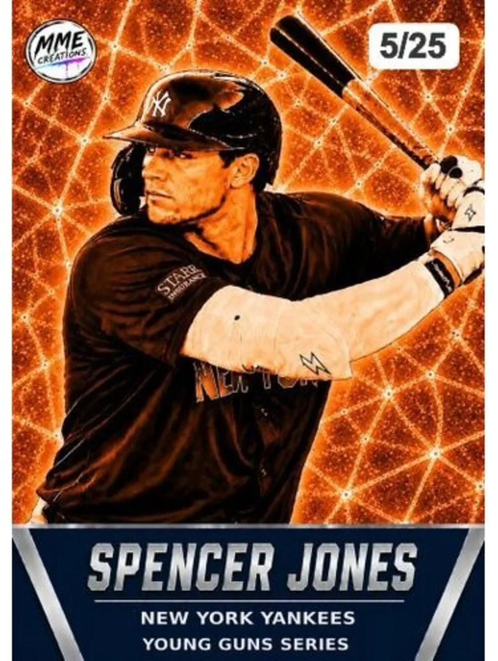 4254 Spencer Jones Young Guns Limited Edition Laminated Card /25 | Orange2 Ice